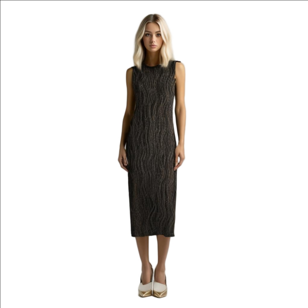 Black bodycon sparkly gown Size 12P